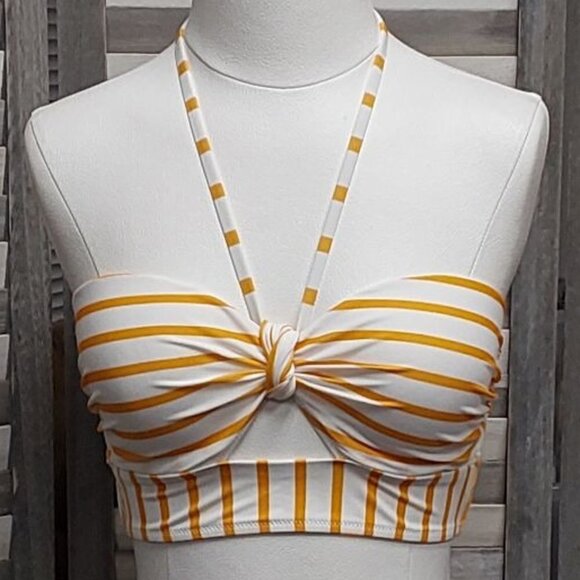 Women's Lightly Lined Tunneled Front Keyhole Bikini Top | Shade & Shore | 34C - Picture 1 of 10